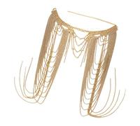 Collana da ballo con frange in lega scintillante, catena leggera a più livelli per feste e occasioni formali, collana da spalla alla moda multistrato con cristalli, TAGLIA UNICA, come descritto, come