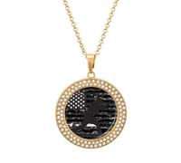 Collana da baseball con bandiera degli Stati Uniti, da donna, regolabile, con ciondolo per mamma, moglie, fidanzata, idea regalo, Misura unica, Metallo