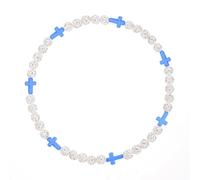 Collana da baseball con croce decorativa, perline da baseball brillanti, collana sportiva per bambini e adolescenti, collana con perline da baseball, accessori moda e regali da baseball per ragazzi