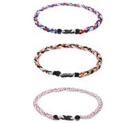 Collana da baseball Tornado a 3 corde intrecciate per uomini e ragazzi, collana sportiva in nylon resistente, regalo per giocatori di baseball, fan di softball, atleti di squadra, confezione da 3