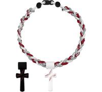 Collana da baseball Tornado a tripla corda, corda tornado tripla intrecciata, collana con croce da baseball per ragazzi, collana intrecciata in ro-pe per appassionati di sport, idea regalo per feste a