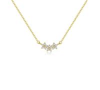 Collana da donna 925 con ciondolo a triplo fiore, gioiello di lusso alla moda, bello e versatile che può essere indossato con qualsiasi stile, adjustable, Cristallo