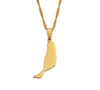 Collana Da Donna A Forma Di Mappa Da Uomo - Collana Con Ciondolo Mappa Di Fuerteventura E Catena Da 45/60 Cm Fuerteventura Paese Patriottico Gioielli Ciondolo Collana Souvenir Di Viaggio,Aureato,45 C