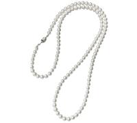 Collana da donna a strati con perle bianche, elegante design a doppio filo, senza nichel, gioielli classici per matrimoni, feste ed eventi formali, 0,24 perline, lunghezza 33,5 cm, Misura unica, Perla