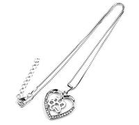 Collana da donna alla moda con ciondolo a forma di cuore e impronta di cane, regolabile, idea regalo d'amore, alla moda intelligente