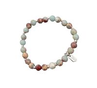 Collana da donna alla moda realizzata con perline di pietra naturale e perle, decorazione per un look elegante, collana per eventi sociali, Misura unica, come descritto