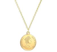 Collana da donna alla moda, vintage, con ciondolo a forma di moneta antica, per dieci monete marine Ngoreru Elizabeth Isle Of Women