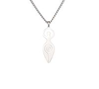 Collana da donna, collana con ciondolo a forma di dea ecate, talismano Wicca, a spirale, amuleto magico