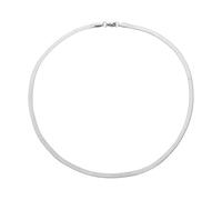 Collana da donna con catena a due fili intrecciati a lisca di pesce, Metallo, Zirconia cubica