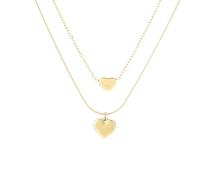 Collana da donna con ciondolo a cuore e catena d'ancora, collana da donna con amore impilato, collana alla moda dorata