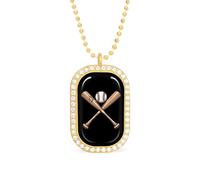 Collana da donna con ciondolo a forma di baseball e pipistrelli, regolabile, per feste di viaggio, Misura unica, Metallo