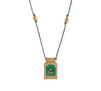 Collana da donna con ciondolo a forma di carta dei tarocchi in stile retrò, con una carta dei tarocchi retrò, gioiello artistico, Misura unica, come descritto, come descritto