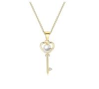 Collana da donna con ciondolo a forma di chiave, gioiello romantico alla moda per l'uso quotidiano, adjustable, Zirconia cubica