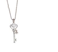 Collana da donna con ciondolo a forma di chiave, gioiello romantico alla moda per l'uso quotidiano, adjustable, Zirconia cubica