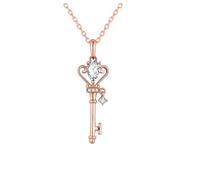 Collana da donna con ciondolo a forma di chiave, gioiello romantico alla moda per l'uso quotidiano, adjustable, Zirconia cubica