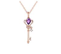 Collana da donna con ciondolo a forma di chiave, gioiello romantico alla moda per l'uso quotidiano, adjustable, Zirconia cubica