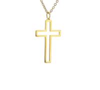 Collana da donna, con ciondolo a forma di croce cava, per donne e uomini, amuleto religioso, idea regalo