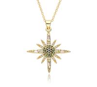 Collana da donna con ciondolo a forma di cuore, catena di ancoraggio, pendente pentagramma, stella guardiana, collana con stella di diamanti, catena corta per clavicola da donna