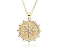 Collana da donna con ciondolo a forma di cuore, catena di ancoraggio, pendente pentagramma, stella guardiana, collana con stella di diamanti, catena corta per clavicola da donna