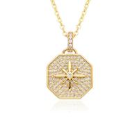 Collana da donna con ciondolo a forma di cuore, catena di ancoraggio, pendente pentagramma, stella guardiana, collana con stella di diamanti, catena corta per clavicola da donna