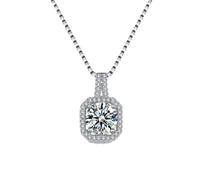Collana da donna con ciondolo a forma di cuore, collana con catena ad ancora, collana da donna con catena a clavicola, ciondolo a quattro griffe con diamanti simulati