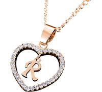Collana da donna con ciondolo a forma di cuore con 26 lettere dell'alfabeto dalla A alla Z, regalo per San Valentino, anniversario di matrimonio, collana da donna, regalo per donne e bambini, collana