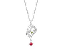 Collana da donna con ciondolo a forma di cuore con pietra portafortuna da 1 a 8 nomi, idea regalo per la festa della mamma, Natale e anniversario