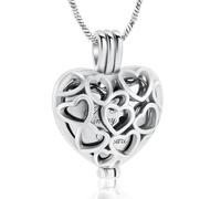 Collana da donna con ciondolo a forma di cuore con scritta "Always In My Heart", Acciaio inossidabile, Nessuna pietra preziosa