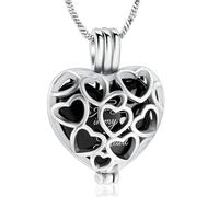 Collana da donna con ciondolo a forma di cuore con scritta "Always In My Heart", Acciaio inossidabile, Nessuna pietra preziosa