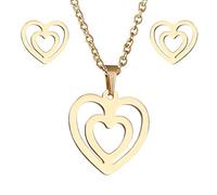 Collana da donna con ciondolo a forma di cuore, in oro, con ciondolo a forma di cuore, per feste, matrimoni, idea regalo d'amore, bella e pratica