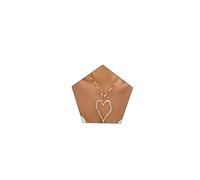 Collana da donna con ciondolo a forma di cuore in oro grosso, Y2K, con ciondolo a forma di cuore gonfio, collana con perle a strati alla moda, idea regalo, Zinco, Non pietra preziosa