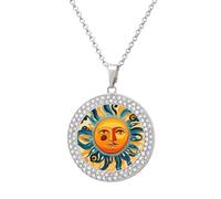 Collana da donna con ciondolo a forma di dio del sole, in lega, idea regalo, Misura unica, Metallo, Nessuna pietra preziosa