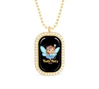 Collana da donna con ciondolo a forma di fatina dei denti, regolabile, per viaggi e feste, Misura unica, Metallo