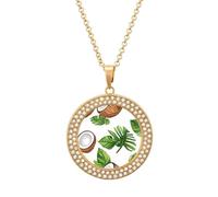 Collana da donna con ciondolo a forma di frutta di cocco, regolabile, idea regalo per mamma, moglie, fidanzata, Misura unica, Metallo