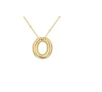 Collana da donna con ciondolo a forma di lettera dell'alfabeto a forma di palloncino, placcata in oro 18 carati, gioiello regalo delicato, Medium, Rame, Nessuna pietra preziosa