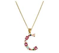 Collana da donna con ciondolo a forma di lettera per donna, collana con iniziale, in argento, lettere dell'alfabeto, collane e ciondoli per lei, Metallo, Nessuna pietra preziosa