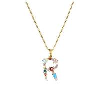 Collana da donna con ciondolo a forma di lettera per donna, collana con iniziale, in argento, lettere dell'alfabeto, collane e ciondoli per lei, Metallo, Nessuna pietra preziosa