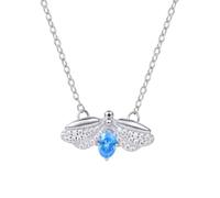 Collana da donna con ciondolo a forma di lucciola intarsiata con pietre miste, semplice e piena di diamanti a forma di lucciola, Misura unica, Acciaio inossidabile, Nessuna pietra preziosa