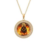 Collana da donna con ciondolo a forma di morte fiammeggiante, regolabile, regalo per mamma, moglie, fidanzata, Misura unica, Metallo