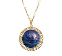 Collana da donna con ciondolo a forma di mostro di polipo, regolabile, regalo per mamma, moglie, fidanzata, Misura unica, Metallo