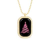 Collana da donna con ciondolo a forma di nastro per la lotta contro il cancro al seno, regolabile, per feste di viaggio, Misura unica, Metallo