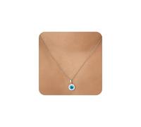 Collana da donna con ciondolo a forma di occhio del malocchio, placcato oro 14 carati, con madreperla rotonda e turchese, zirconia cubica, catena regolabile da 45,7 a 50,8 cm, regalo di compleanno per