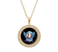 Collana da donna con ciondolo a forma di palla da baseball, regolabile, per mamma, moglie, fidanzata, idea regalo, Misura unica, Metallo