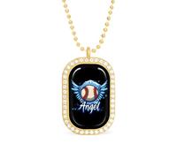 Collana da donna con ciondolo a forma di palla da baseball, regolabile, per viaggi e feste, Misura unica, Metallo