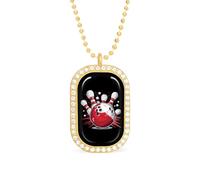 Collana da donna con ciondolo a forma di palla da bowling e spilli, regolabile, per viaggi e feste, Misura unica, Metallo