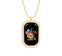 Collana da donna con ciondolo a forma di patata con scritta "It's My Birthday", regolabile, per feste di, Misura unica, Metallo