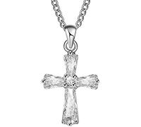 Collana da donna con ciondolo a forma di pedante, idea regalo per Natale e compleanno, con croci di diamante, lunga durata