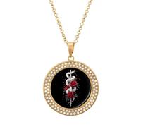 Collana da donna con ciondolo a forma di serpente con fata, regolabile, per mamma, moglie, fidanzata, idea regalo, Misura unica, Metallo