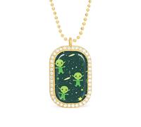 Collana da donna con ciondolo a forma di stella aliena, regolabile, per viaggi e feste, Misura unica, Metallo