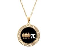 Collana da donna con ciondolo a forma di torta di pecan matematica, regolabile, regalo per mamma, moglie, fidanzata, Misura unica, Metallo